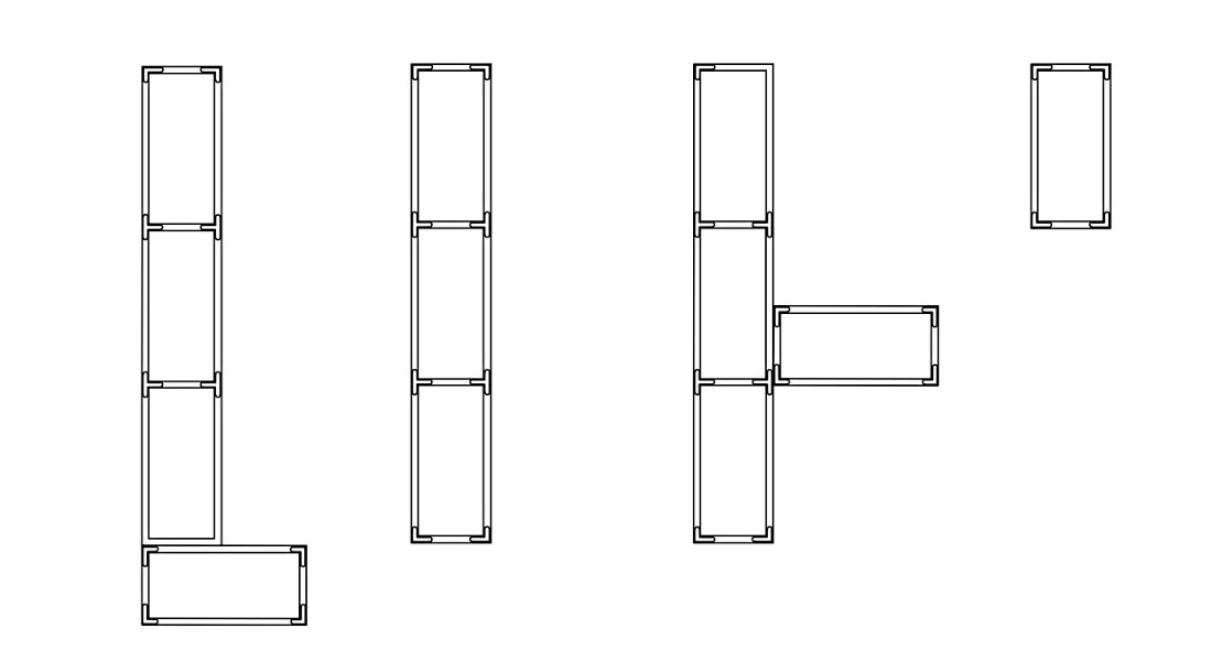 模块化移动展墙形态示意 模块化移动展墙形态示意